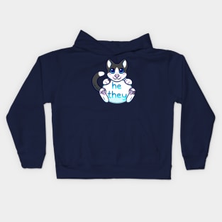 Kitty Pronouns - He/They Kids Hoodie